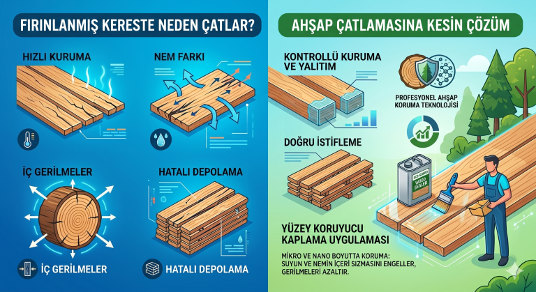 Fırınlanmış Kereste Neden Çatlar? | Ahşap Çatlamasına Kesin Çözüm